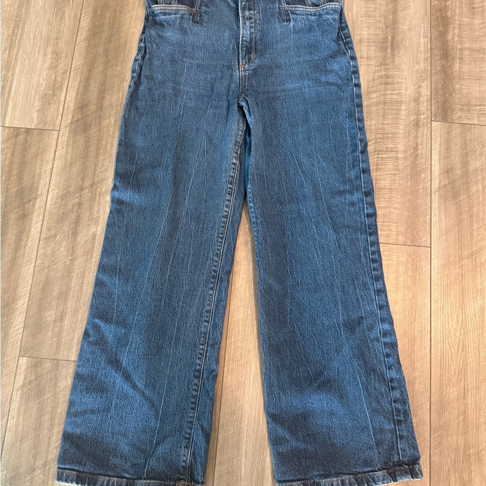 Favorite Daughter Wide-Leg Dark Blue Denim Jeans